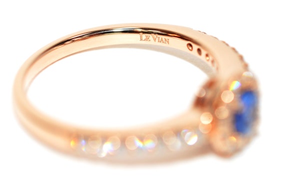 LeVian Natural Ceylon Sapphire & Diamond Ring 14K… - image 5