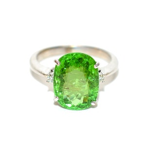 Natural Paraiba Tourmaline & Diamond Ring 18K Solid White Gold 5.45tcw Gemstone Ring Statement Ring Cocktail Ring Birthstone Ring Jewellery