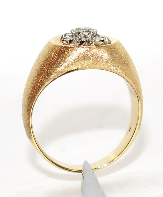 Natural Diamond Ring 14K Solid Gold .28tcw Men's … - image 3
