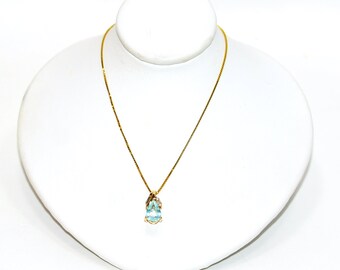 Certified Natural Paraiba Tourmaline & Diamond Necklace 14K Solid Gold 1.19tcw Gemstone Necklace Birthstone Necklace Pendant Necklace