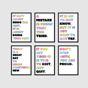Growth Mindset Klassenzimmer Poster, Klassenzimmer Poster, inspirierende Klassenzimmer Dekor, bunte Klassenzimmer Dekoration