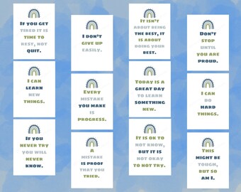 Carteles de clase de mentalidad de crecimiento, carteles de aula, decoración inspiradora del aula, decoraciones coloridas para el aula, decoración del aula