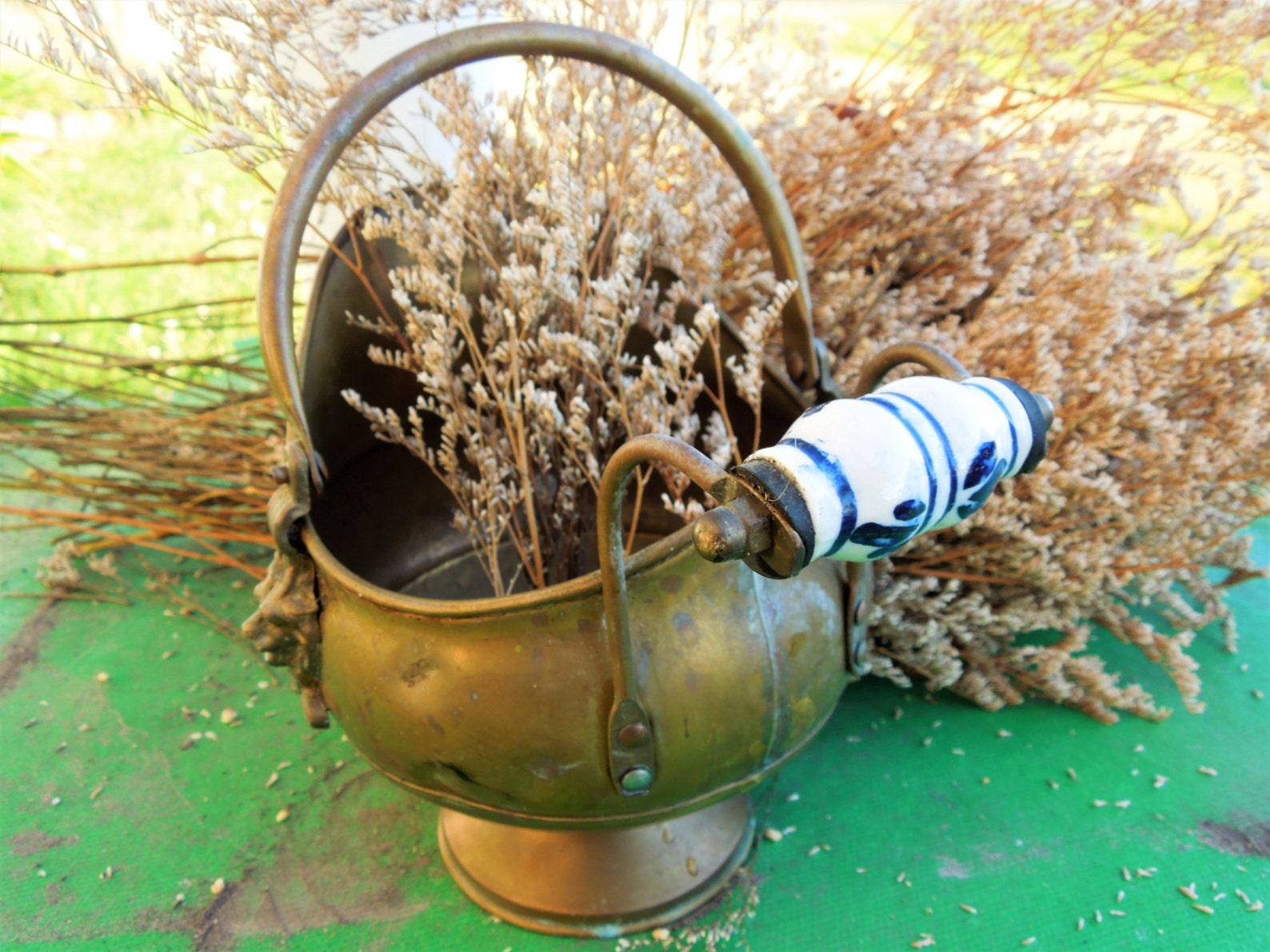 Vintage Brass Coal Bucket Lion Head Bucket Small Brass Etsy