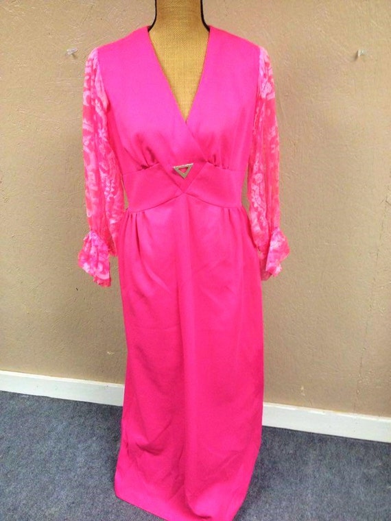 hot pink vintage dress