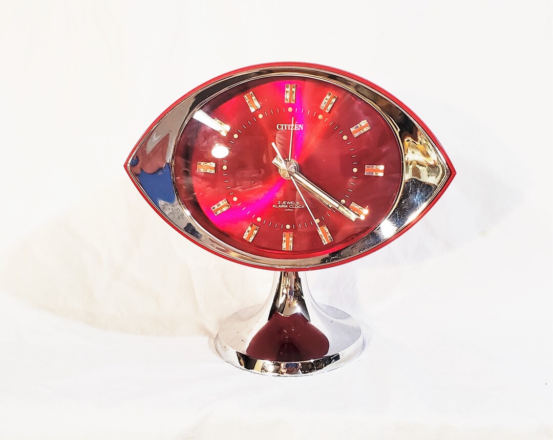 Citizen rhythm Cherry Red Pedestal Alarm Clock Etsy
