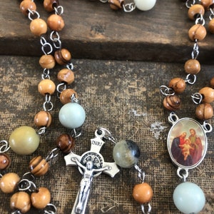 Bethlehem Olive Wood Catholic Rosary Patron Saint Rosary