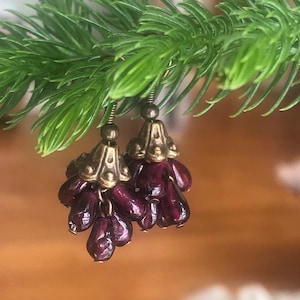 Pomegranate Garnet Earrings - Gemstone Earrings