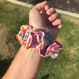 Retro Rainbow Scrunchie