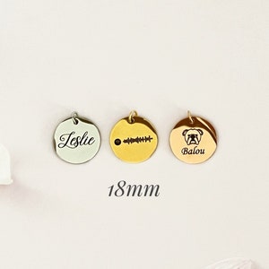 18mm Personalized Disc Personalized Charms Logo Coin Custom Charm Personalised Tag