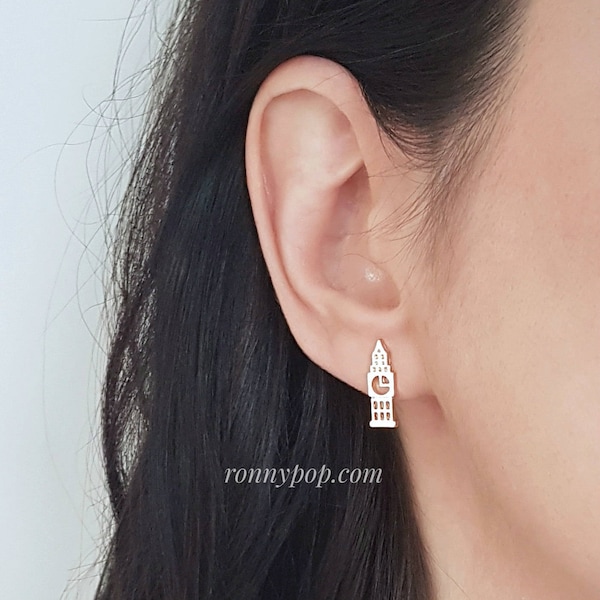 Big Ben Bell Earrings - Inspired by Big Ben Clock - London Jewelry - Clock Earrings - London City - Bell Eearrings - Christmas Gift - Sister