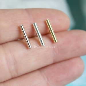 Bar Earrings - Bar Jewelry - Tiny Bar - Dainty Earrings - Minimalist Jewelry - Gold - Silver - Pink Gold - Gift Ideas - Gift for her - Mom