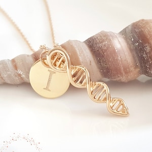 Collier ADN - Bijoux ADN - Cadeau Médecin - Biologie - Bijoux Science - Science - Chaîne Argent - Chaîne Or - Bijoux Twist - Délicate - Amie