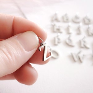 Tiny Letters in Sterling Silver 925 , Alphabet Charms . Genuine