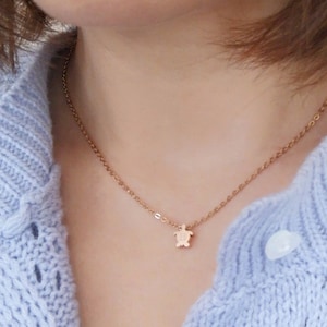 Tiny Turtle Necklace Initiale Necklace Personalized Gift Kids Jewelry Birthday Gift