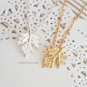 Ahornblatt Halskette - Ahorn-Blatt Schmuck - Baumblatt - Schmuck Kanada - Halskette Kanada - Quebec Schmuck - Weihnachtsgeschenk - BFF