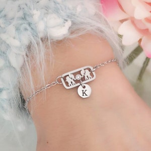 Personalized Elephant Bracelet for Mom in Stainless Steel Family Jewelry Lucky Charm Bracelet