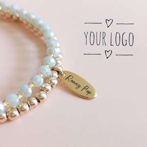 1/5/10/25/50/100/250/500PCS Logo Personalized Oval Tag Custom Charms Bracelet Tag Disc Bracelet Stainless Steel Jewelry Supplies 6x15mm