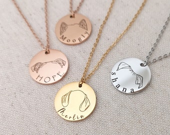 Personalized Dog Breeds Ears Dog Mom Gift Name Necklace Mother's Day Gift Dog Lovers Gift  Commemorative Jewelry D18