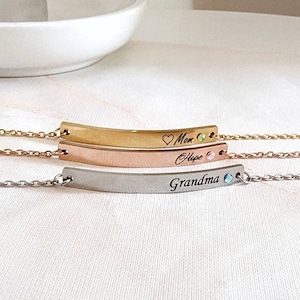 Personalized Birthstone Bracelet Dainty Grandma Gift Bracelet Mother's Day Gift New Mom Gift Christmas Gift Personalized Gifts H40