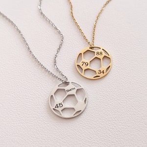 Personalized Soccer ball Necklace Name Necklace Soccer Mom Gift Necklace Christmas Gift Soccer Tean Custom Jewelry Personalized Gifts