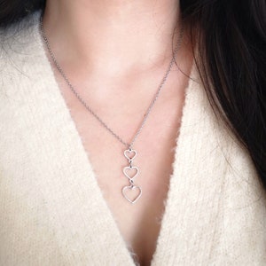 Three Generations Necklace Grandma Gift Family Jewelry Mother&#39;s Day Gift Mother Gift Christmas Gift Heart Necklace