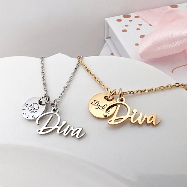 Diva Necklace Gift for Boss Day Bridesmaid Gift  Gift for Her Personalized Gifts Sister Gift