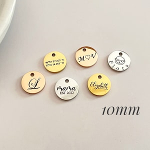 10mm Personalized Disc Personalized Charms Logo Coin Custom Charm Personalised Tag