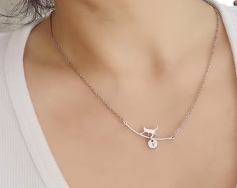 Tiny Cat Personalized Necklace Custom Best Friend Gift Mother's Day Gift Cat Lover Necklace Cat Mom Gift