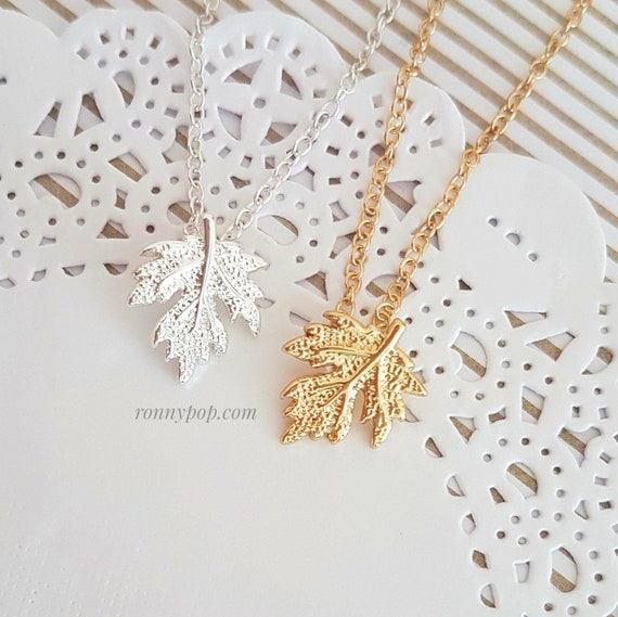 Maple Leaf Necklace - Maple Leaf Jewelry - Tree Jewelry - Canada Jewelry - Canada Necklace - Quebec Jewelry - Christmas Gift - Sister Gift