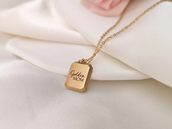 Golden Mom Necklace Personalized Gifts Mother's Day Gift Birth Flower Necklace Grandma Gift Custom Jewelry