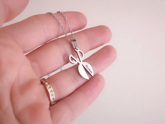 Personalized Necklace Hairdresser Scissors Gift for Hairdresser Graduation Gift Name Necklace Christmas Gift Hair Stylist Gift