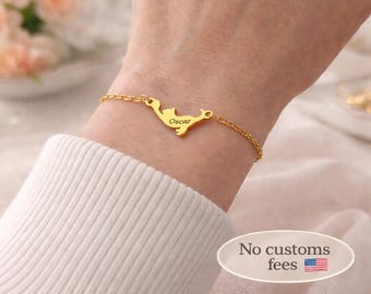 Personalized Little Cat Bracelet Cat Name Necklace Cat's Lover Gift Best Friend Gift Friendship Bracelet Mother's Day Gift Christmas MO1