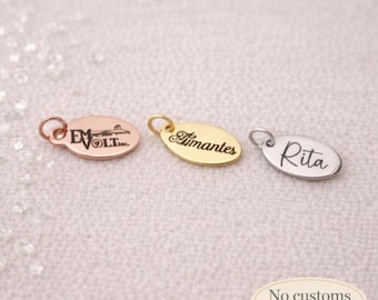 1/5/10/25/50/100/250/500PCS Logo Personalized Tag Custom Charms Bracelet Oval Tag Bracelet Stainless Steel Jewelry Supplies 6x12.5mm