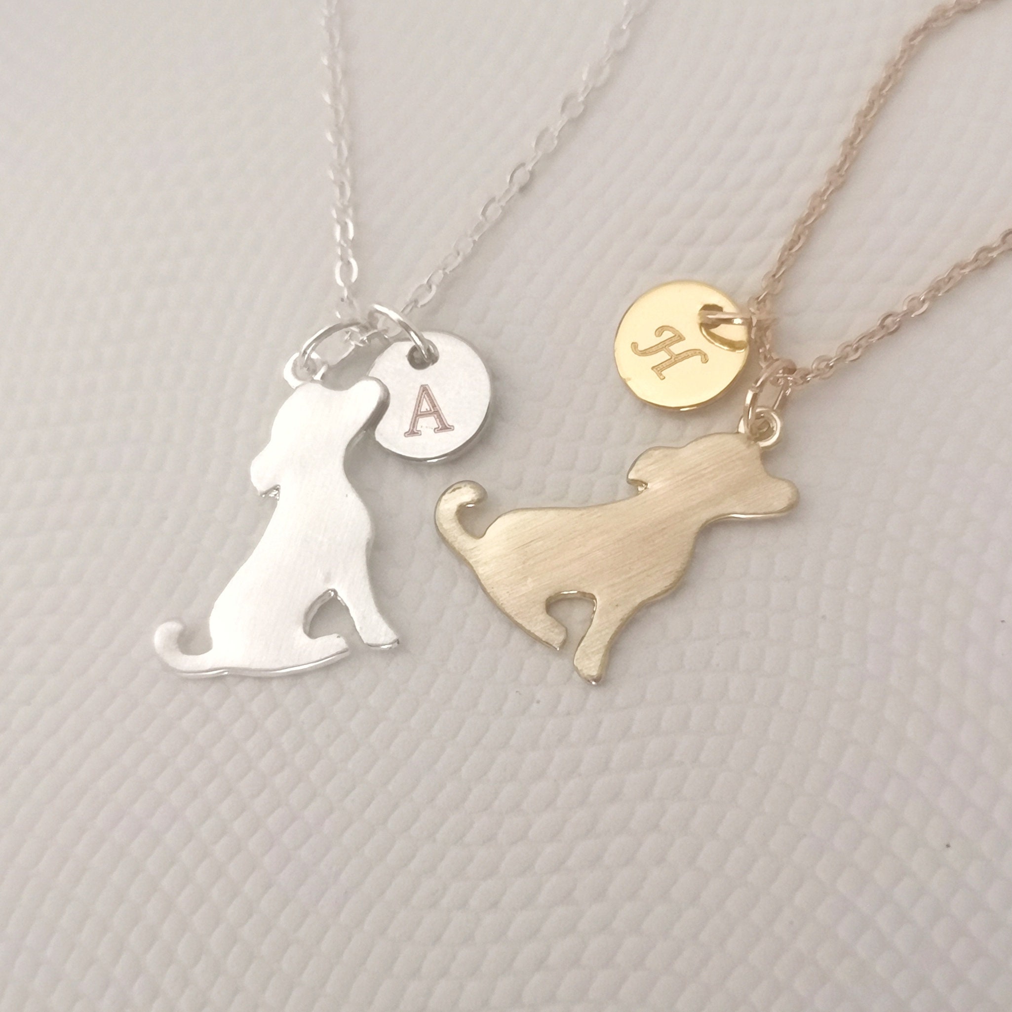 Personalized Dog & Initial Necklace Best Friend Gift Dog | Etsy