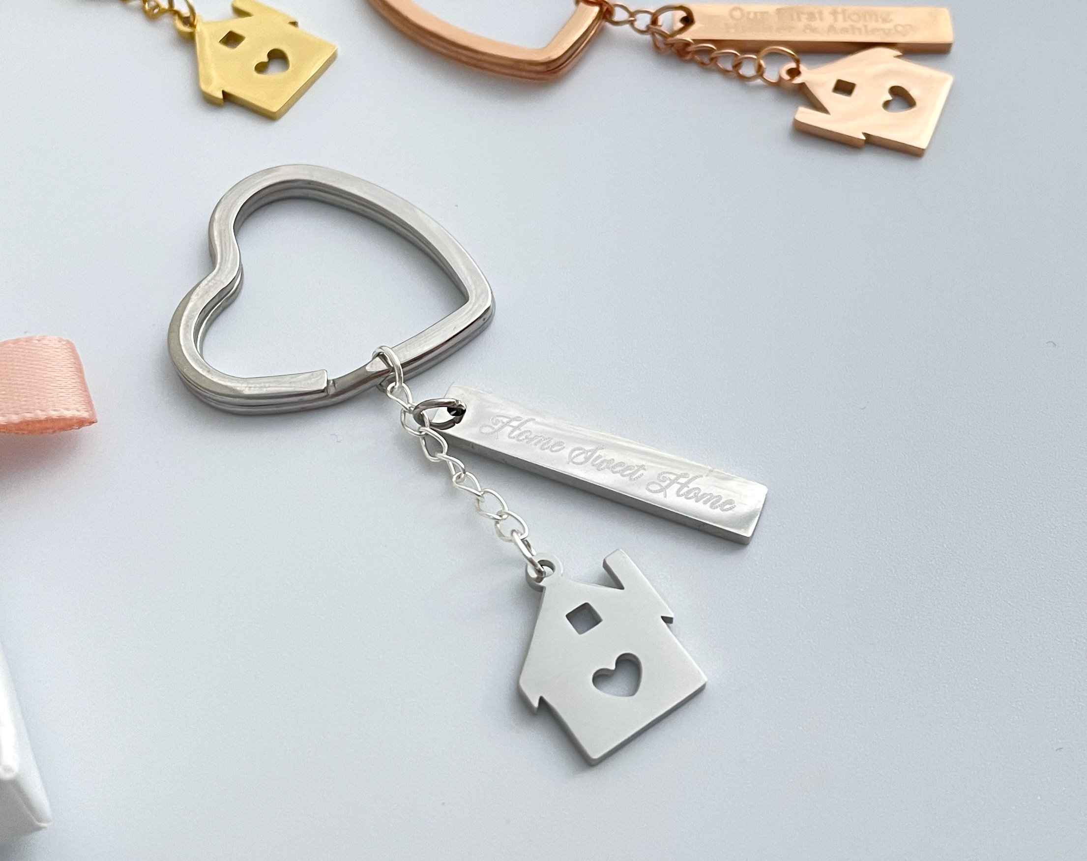 Personalized Keychain Our First Home Keychain New Home Gift Etsy