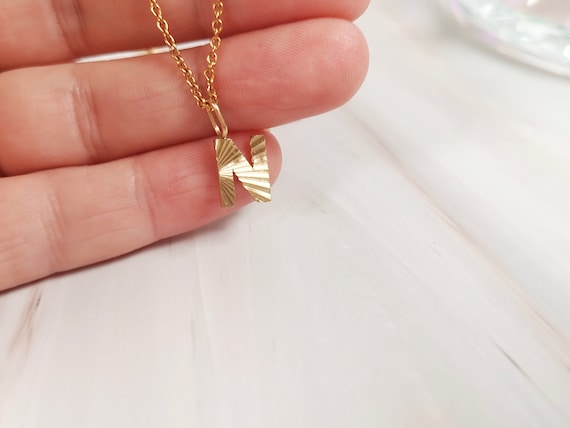 Disco Effect Letters Pendant Vintage Charms Initial Charms Letter Necklace Stainless Steel Gold Chain Letter Tag