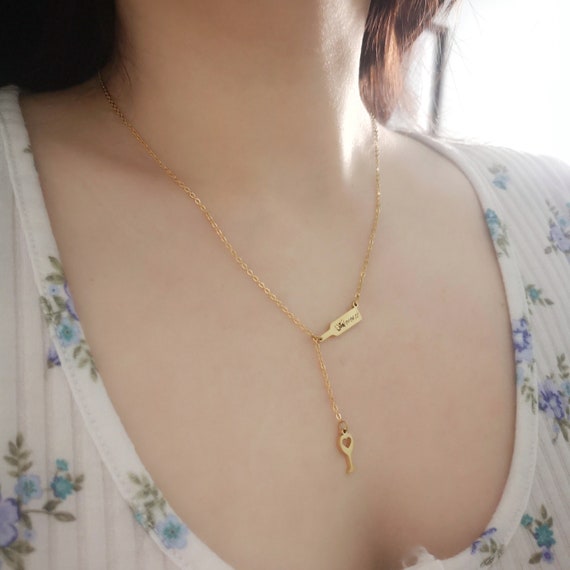 Wine Bottle and Heart Cup Necklace Personalized Necklace Bridesmaid Gift Custom Jewelry