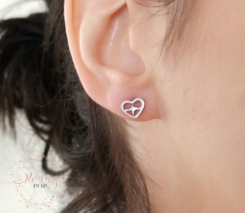 Heartbeat Earrings Heartbeat Jewelry Nurse Gift Nurse Jewelry Etsy