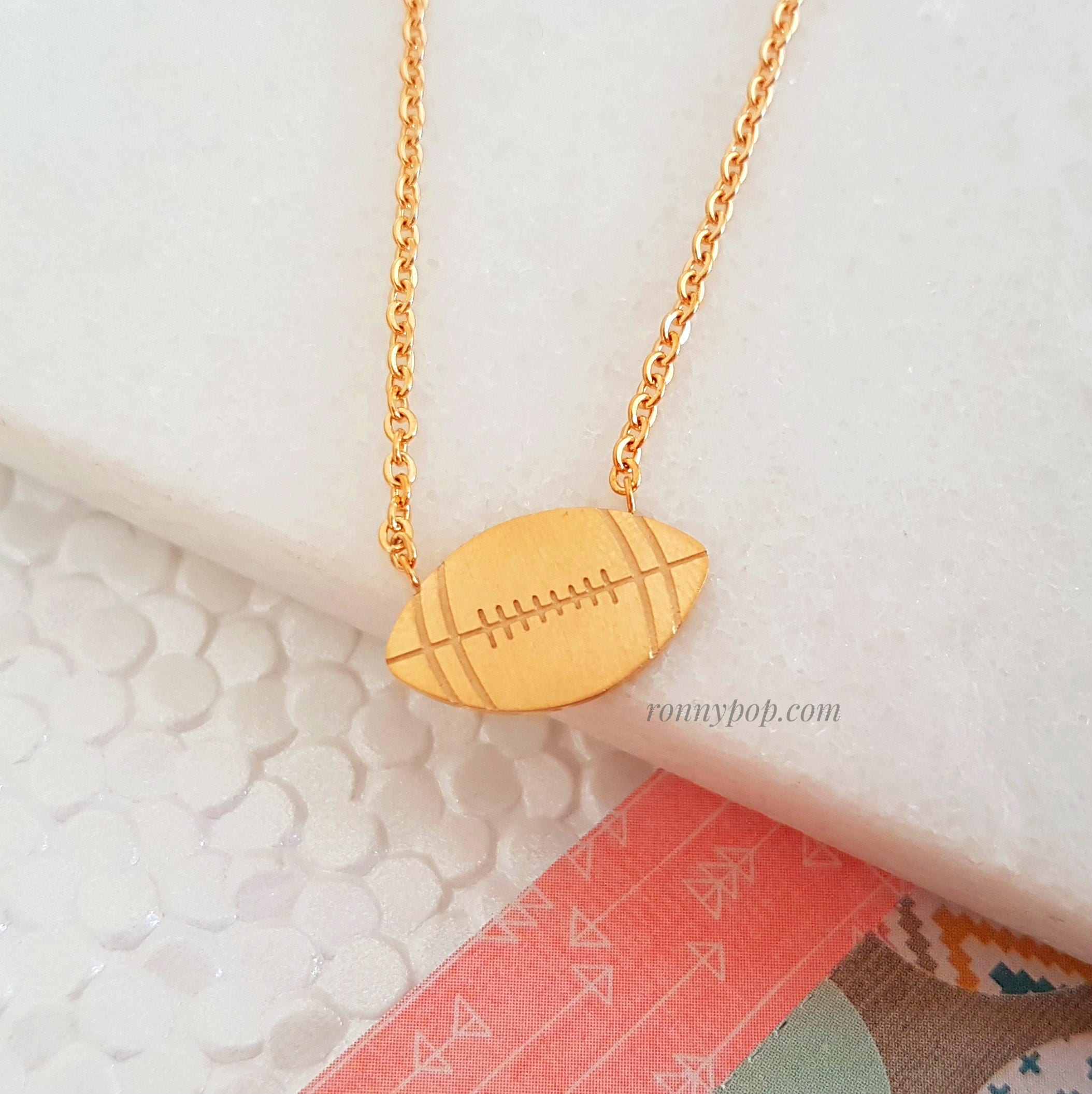 Football Necklace Football Jewelry Rugby Soccer Ball Etsy