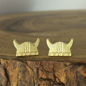 Viking Helmet Earrings Viking Jewelry Pirate Earrings Pirate Jewelry History Silver Gold Pink Gold Sister Gift Gift Ideas image 2