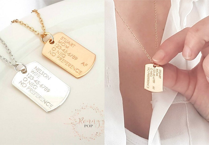 army name tag necklace