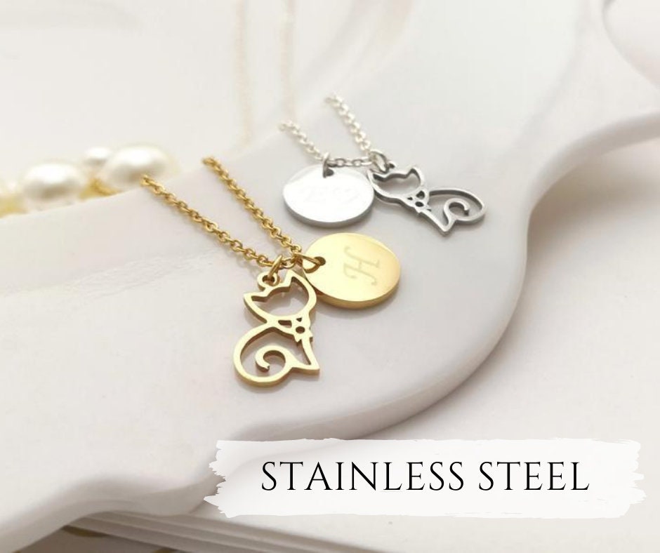 Personalized Cat \u0026 Initial Necklace 