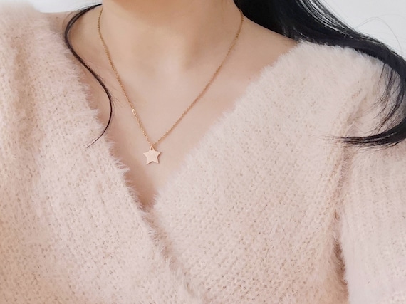 Tiny Personalized Star Necklace Dainty Stainless Steel Chain Children Jewelry Birthday Gift 