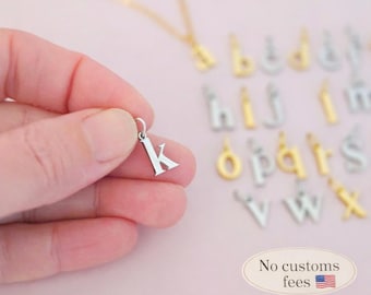 Lowercase Letter Charm Initial Charm Pendant Lowercase Letter Necklace Initial Charm Stainless Steel Christmas Gift Brithday Gift MOD6