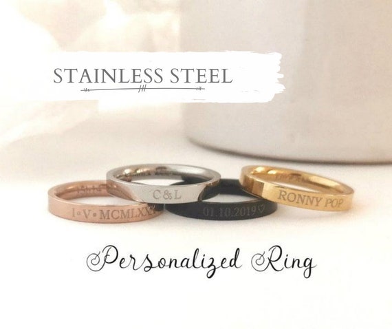 Custom Engraved Ring Personalized Ring 