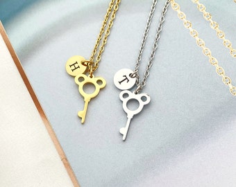 Gepersonaliseerde initialen- en sleutelketting, muizensieraden, berenketting, gepersonaliseerd cadeau, kerstcadeau, kindersieraden