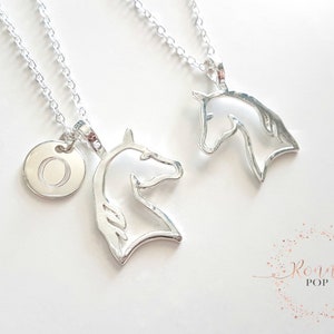 Initial Personalized Horse Necklace Engraved Disc Initial Jewelry Horse Necklace Personalized Gift Birthday Gift Custom Necklace image 4