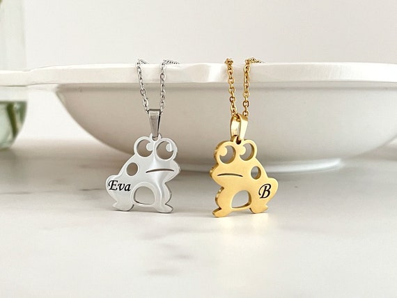 Personalized Frog Necklace Custom Jewelry Name Necklace Christmas Gift Children Necklace