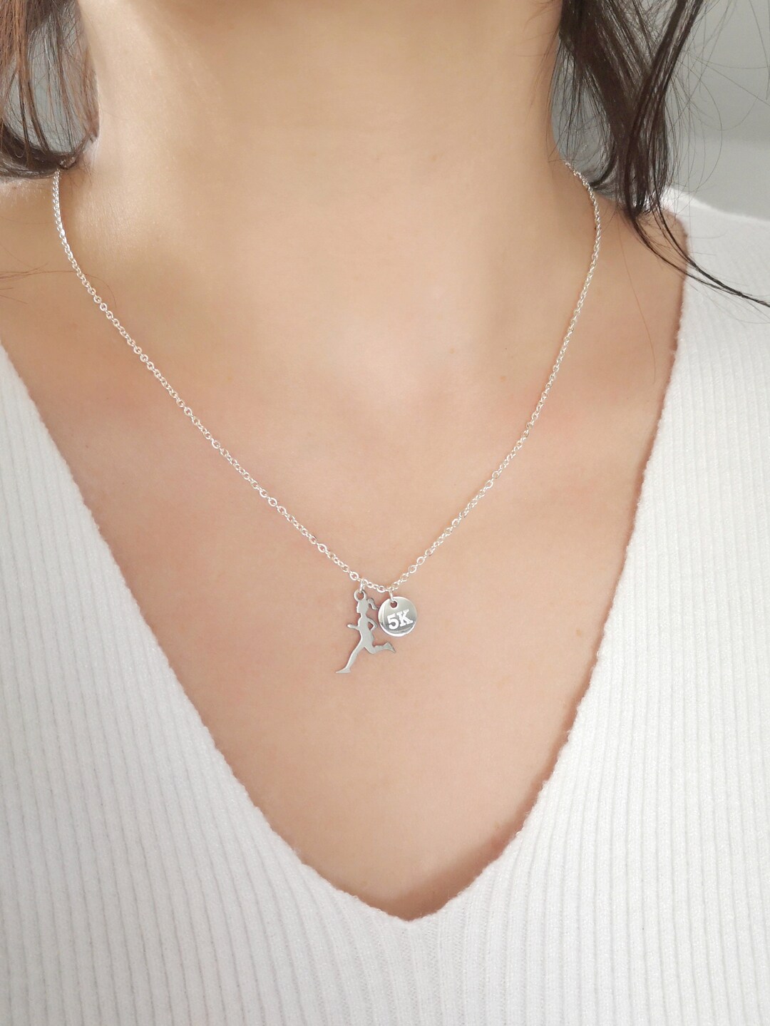Runner Girl Necklace Running Necklace 5K 10K Marathon Sport Jewelry