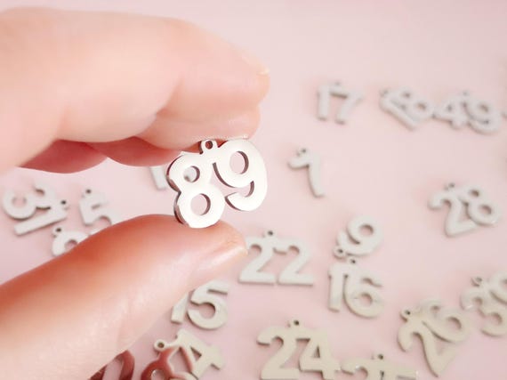 51 to 100 Pendant Number Charm Number Charm Sports Team Number Stainless Steel Pendant Date Age Supplies Jewelry Lucky Number MOD101
